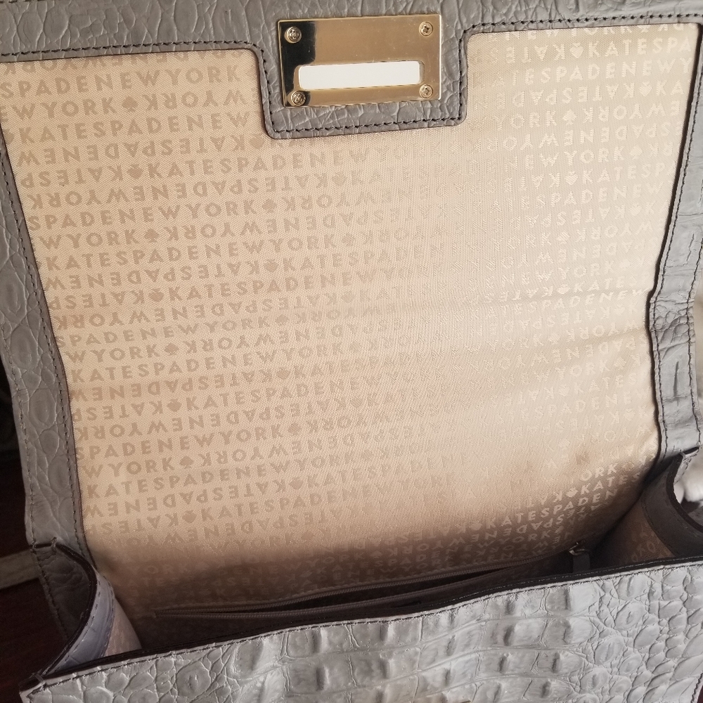 Kate Spade Doris gray croc crossbody bag - Picture 2 of 11